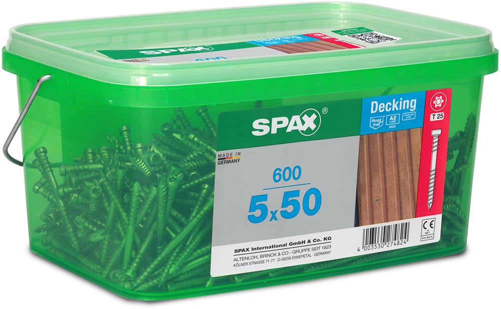 Spax 10g x 50mm 304 Stainless Decking Screws Value Pack (600 Box)