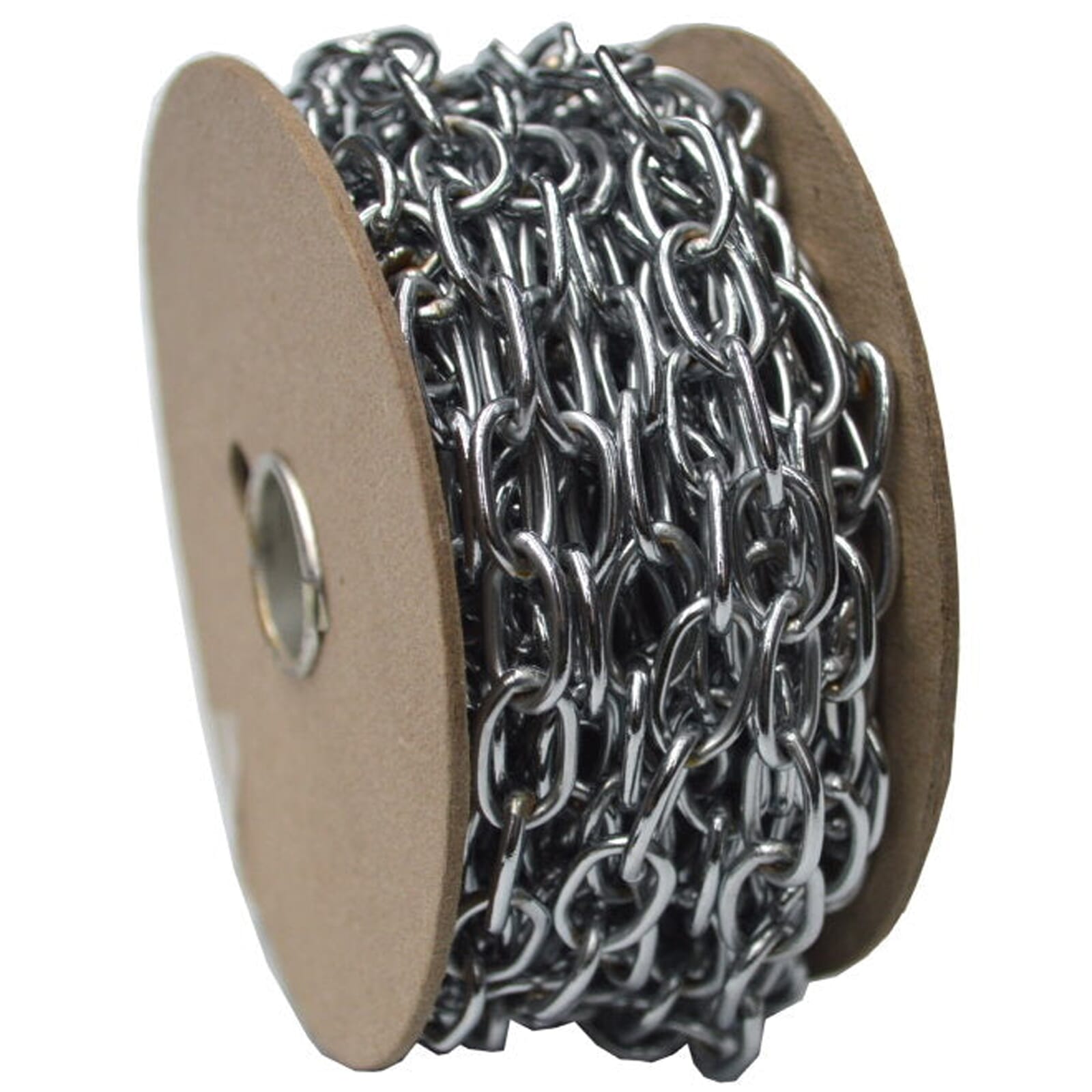 Hipkiss Oval Link Chain 10m Reel - CP on Brass #242 16mm