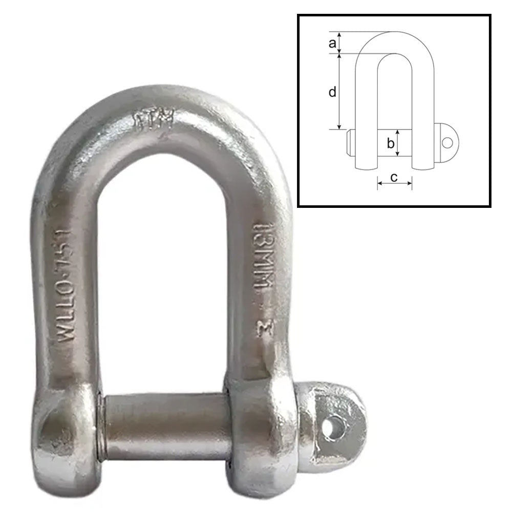 ITM Dee Shackle, Grade M, 2 Tonne, 19mm Body