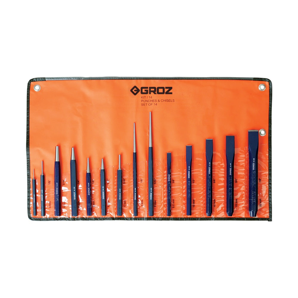 Groz 14pc Punch And Chisel Set