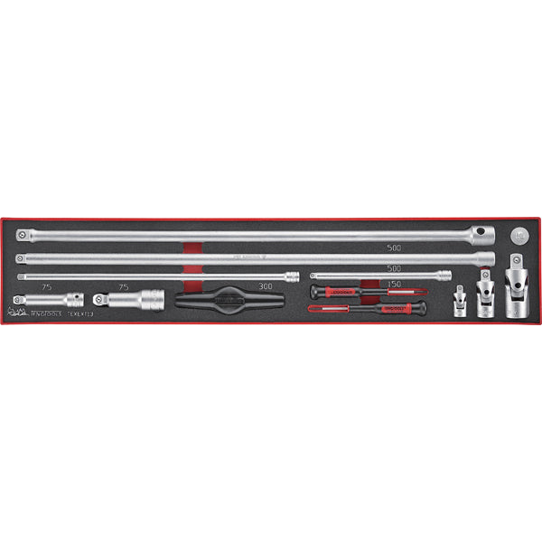 Teng 13Pc 1/4-3/8-1/2In Dr. Ext Bar & Acc Set-Tex-Tray