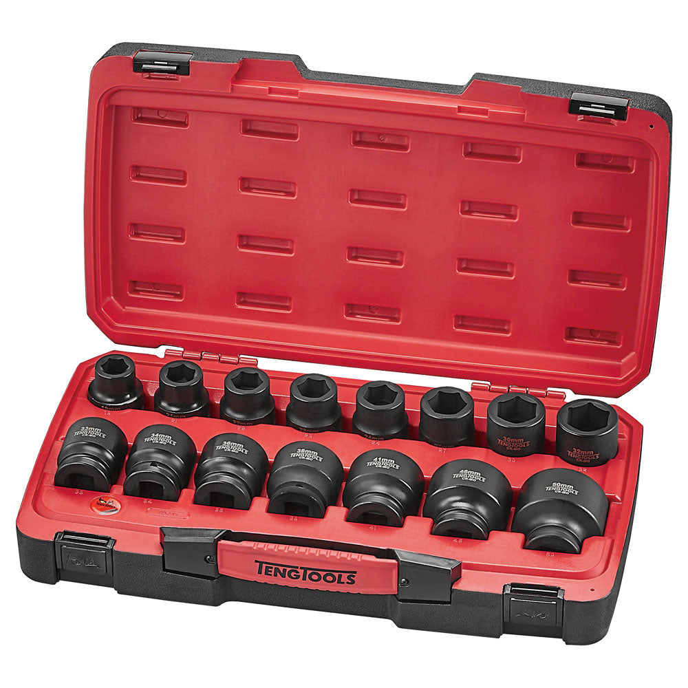 Teng 17Pc 3/4In Dr. Mm Reg. Imp Skt Set 6-Pnt 19Mm-50Mm