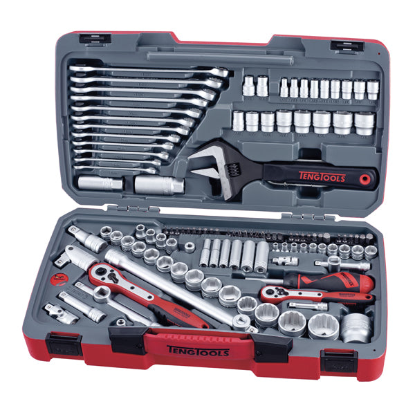 Teng 127Pc 1/4In-3/8In-1/2In Dr. Metric Socket & Tool Set