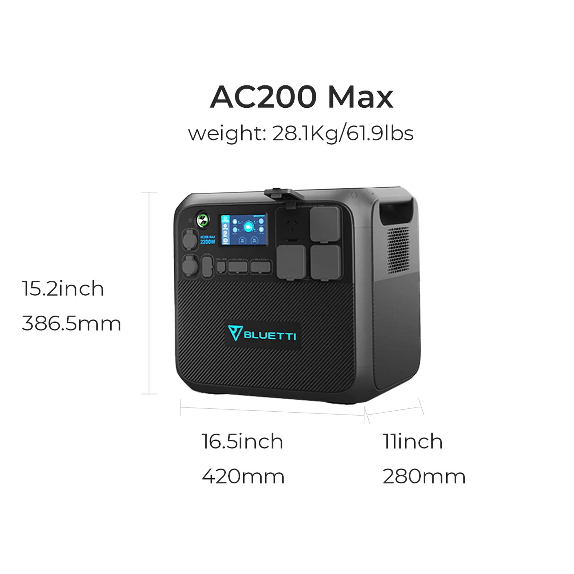 Bluetti Ac200Max Expandable Power Station | 2,200W (4800W Surge) 2,048Wh