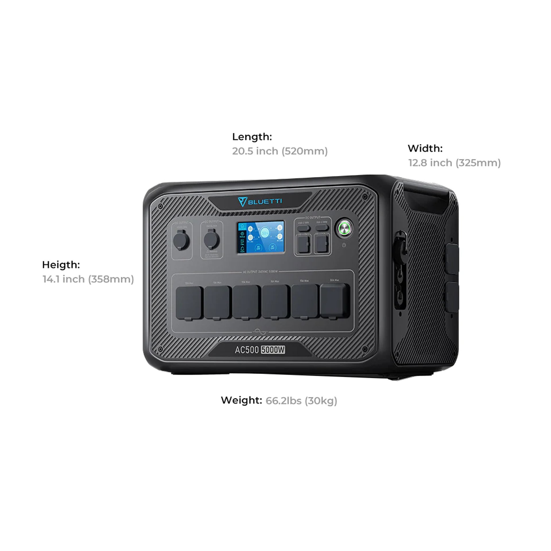 Bluetti Ac500 + B300S Expandable Home & Portable Power Station | 5000W (10000W Surge) 3072Wh