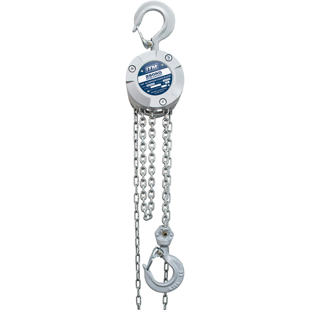 ITM Chain Block, Aluminium 360 Degree, 250kg, 3M Lift