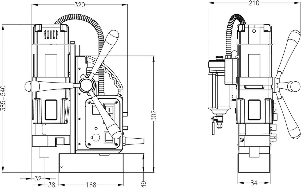 Euroboor ECO.50+/T Magnetic Base Drill 50mm 2-Speed with Variable Speed