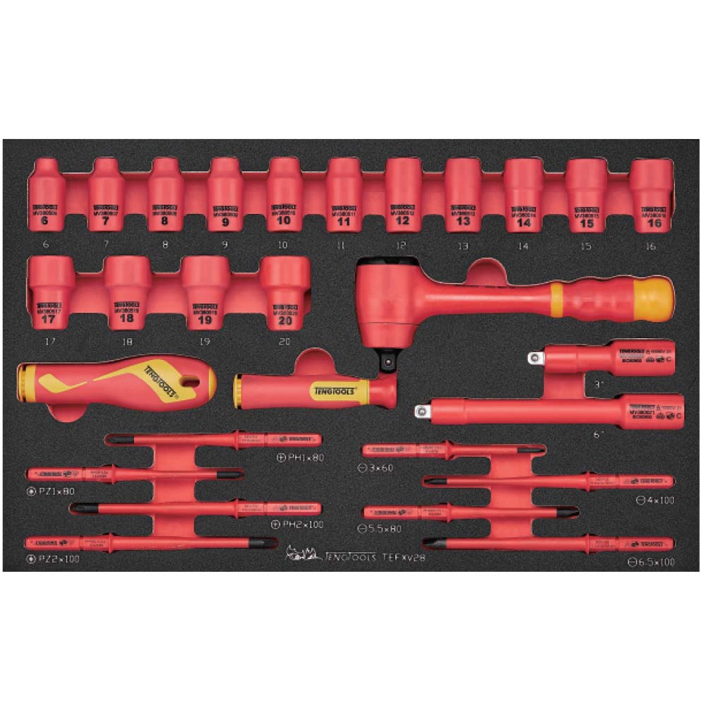 Two Pin Screwdriver Socket Set Teng 28Pc Socket And Screwdriver Set Insulated