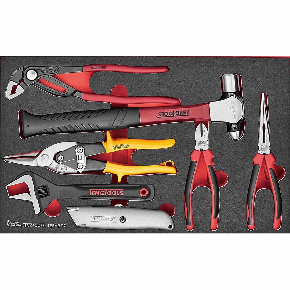 Teng 7pc Plier And Hammer Set (EVA)