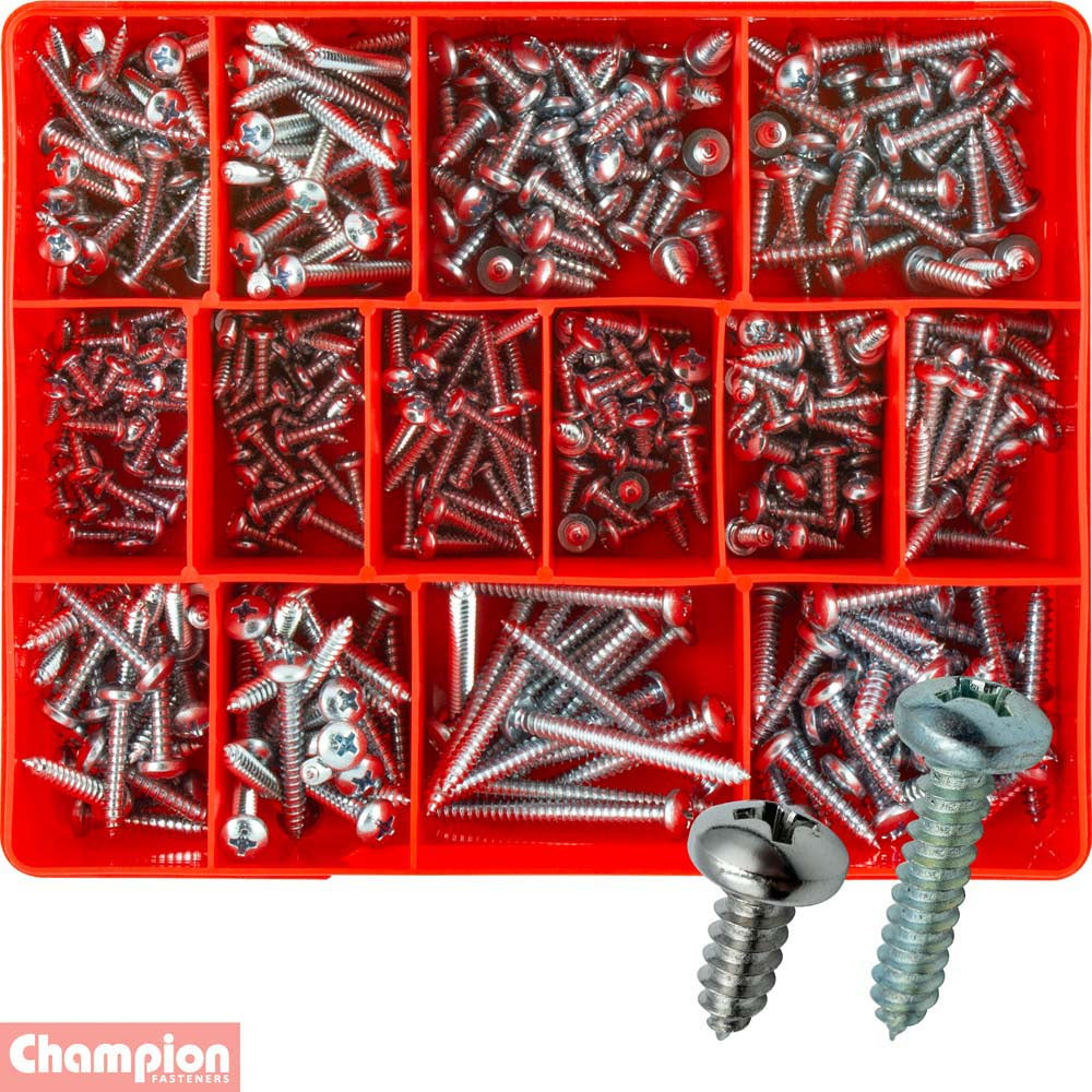 Champion 415pc Self Tapping Screw Assortment-Pan HD Phillips