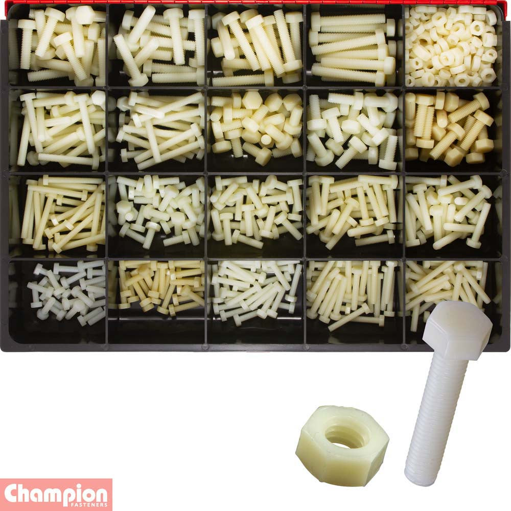Champion Master Kit 565pc  Nylon Bolt & Nut Asst