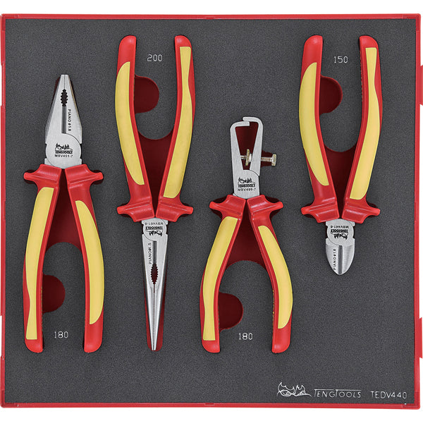 Teng 4Pc Mb 1000V Vde Plier Set - Ted-Tray