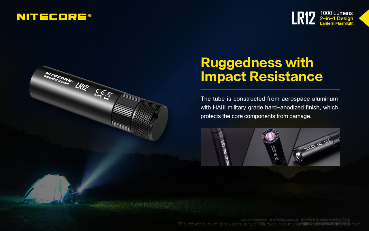 Nitecore Two In One Flashilght & Lantern Up To 1000 Lumens 166 Metres Of Throw