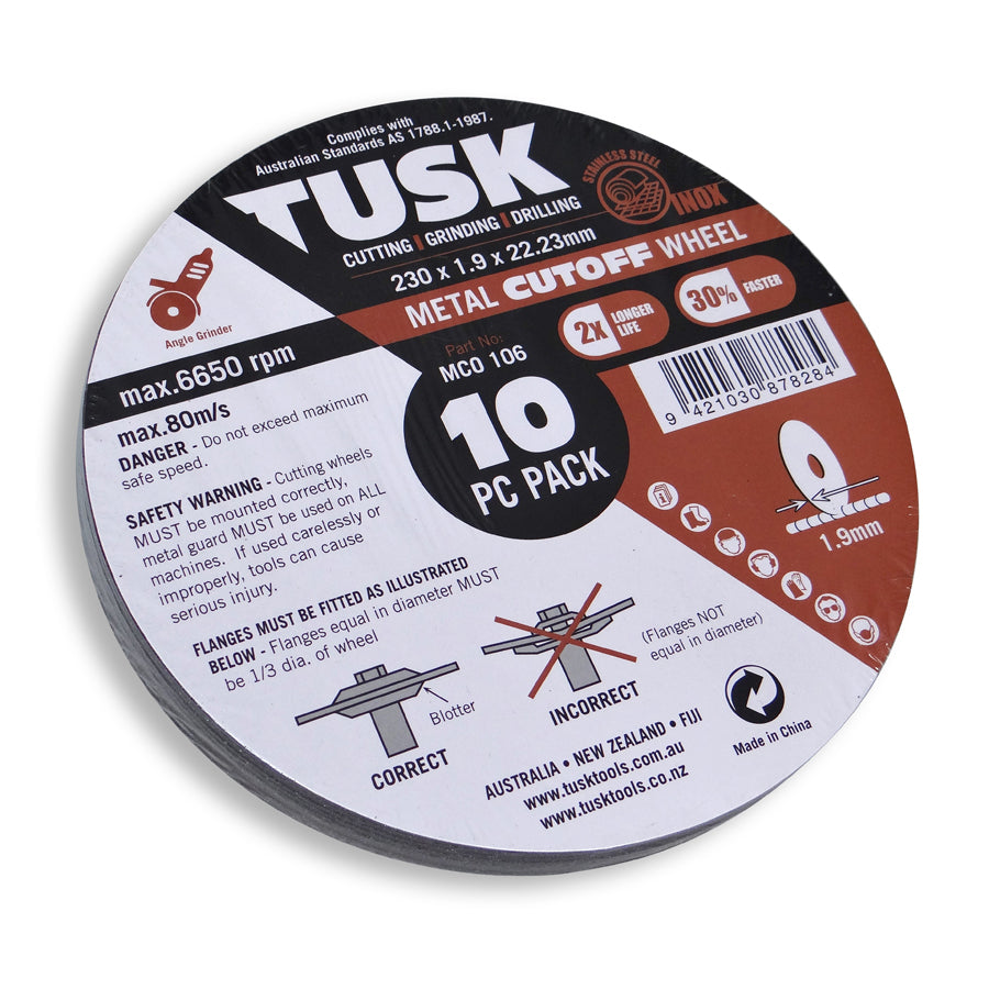 Tusk Metal Cut-Off Wheel 230 X 1.9 X 22.23 10Pc