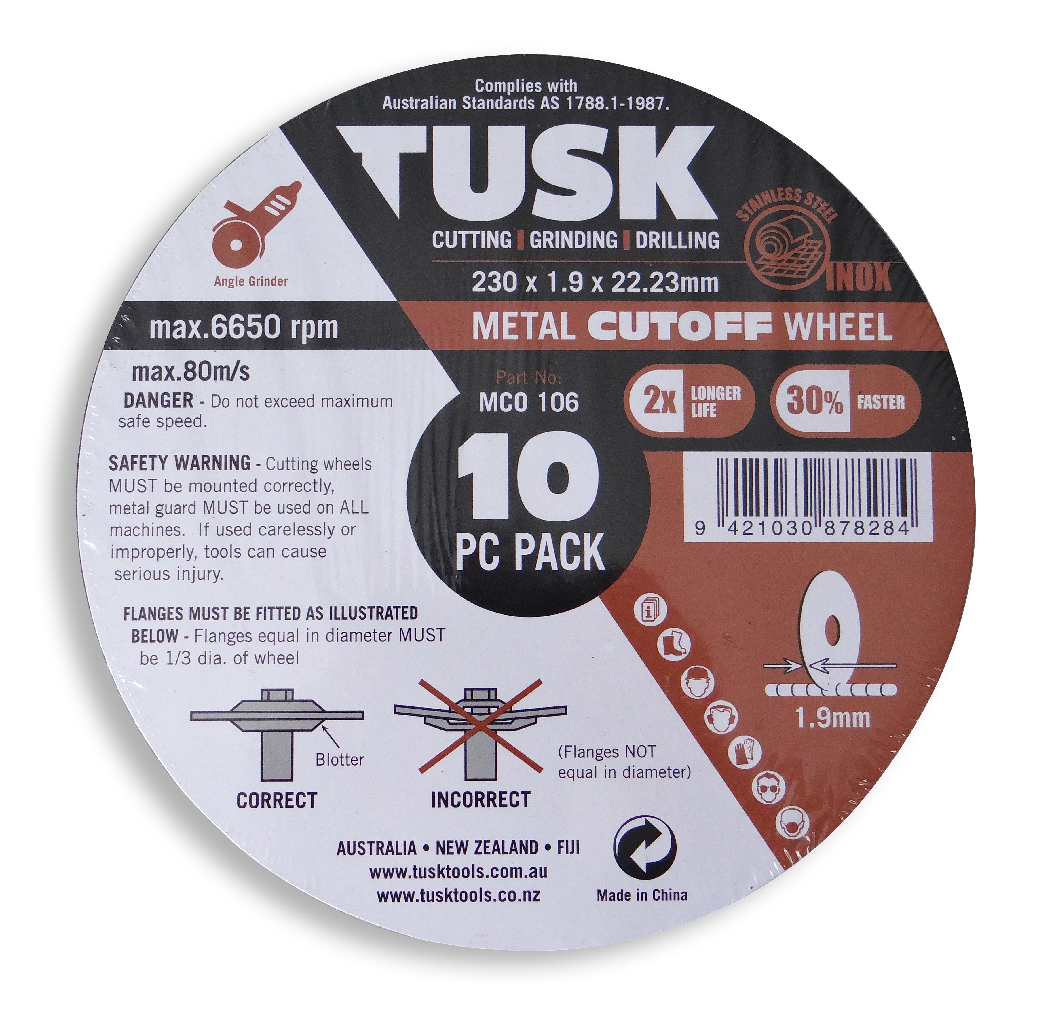 Tusk Metal Cut-Off Wheel 230 X 1.9 X 22.23 10Pc