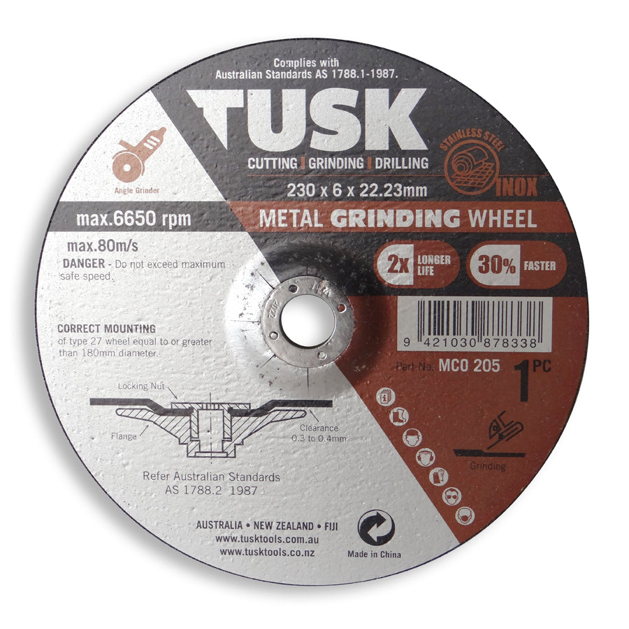 Tusk Metal Grinding Wheel 230 X 6 X 22.23 1Pc