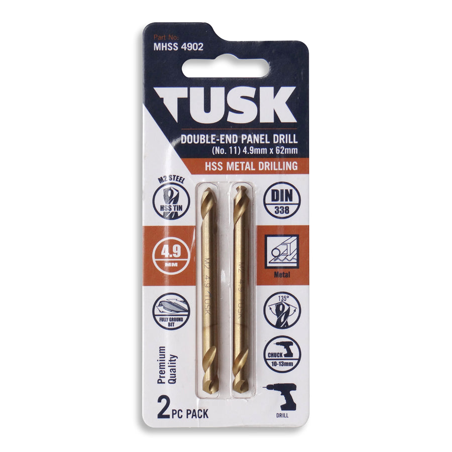 Tusk Double-End Drill Bits - 4.9 X 62 2Pc Pack