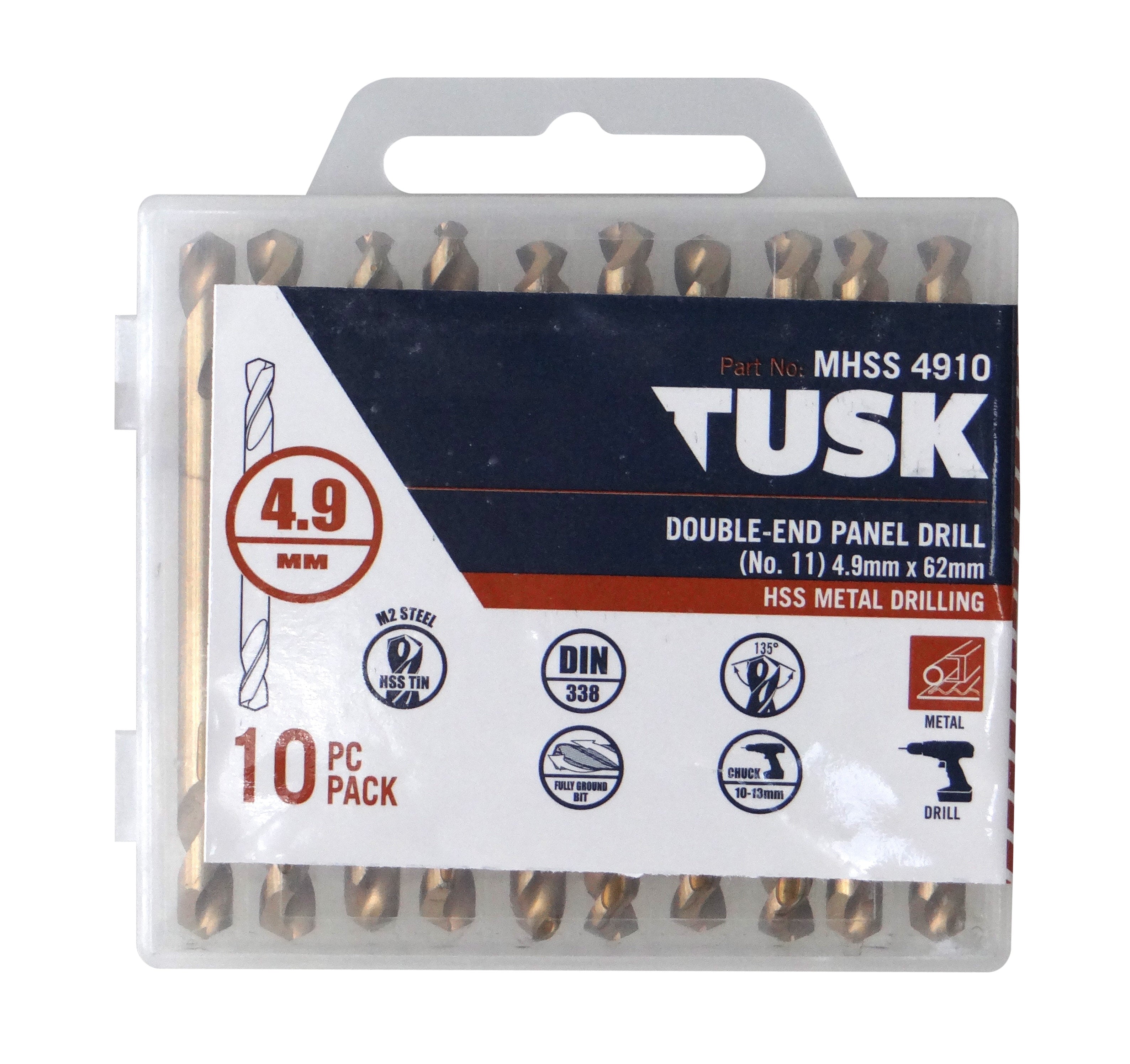 Tusk Double-End Drill Bits - 4.9 X 62 10Pc Pack