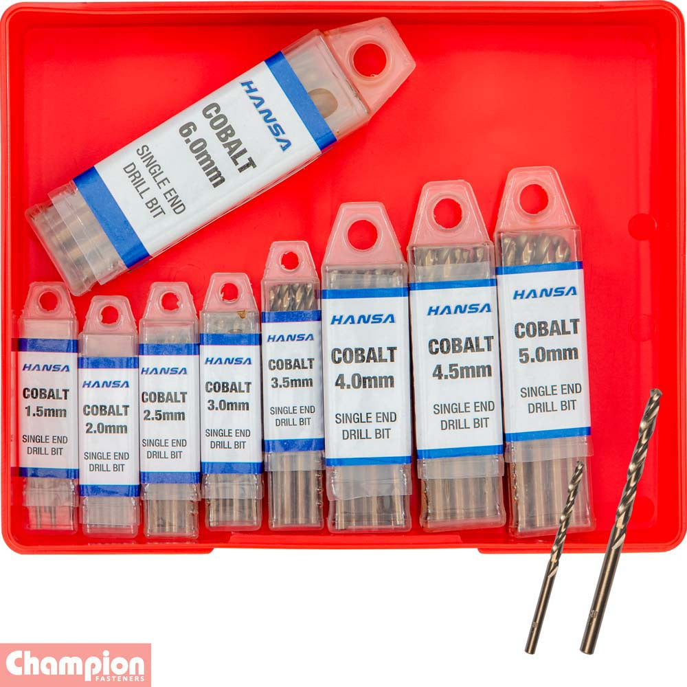 Champion 90pc Metric Cobalt Drill Bit Assortment