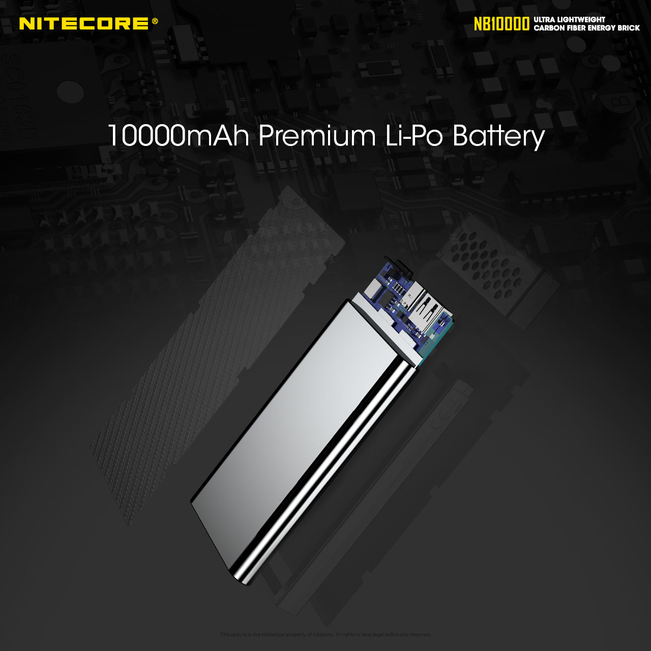 Nitecore 10000Mah Powerbank Ultra Lightweight Carbon Fiber Energy Brick