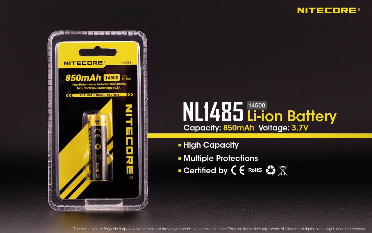 Nitecore 14500 Rechargeable Lithium-Ion Battery (3.7V, 850Mah)
