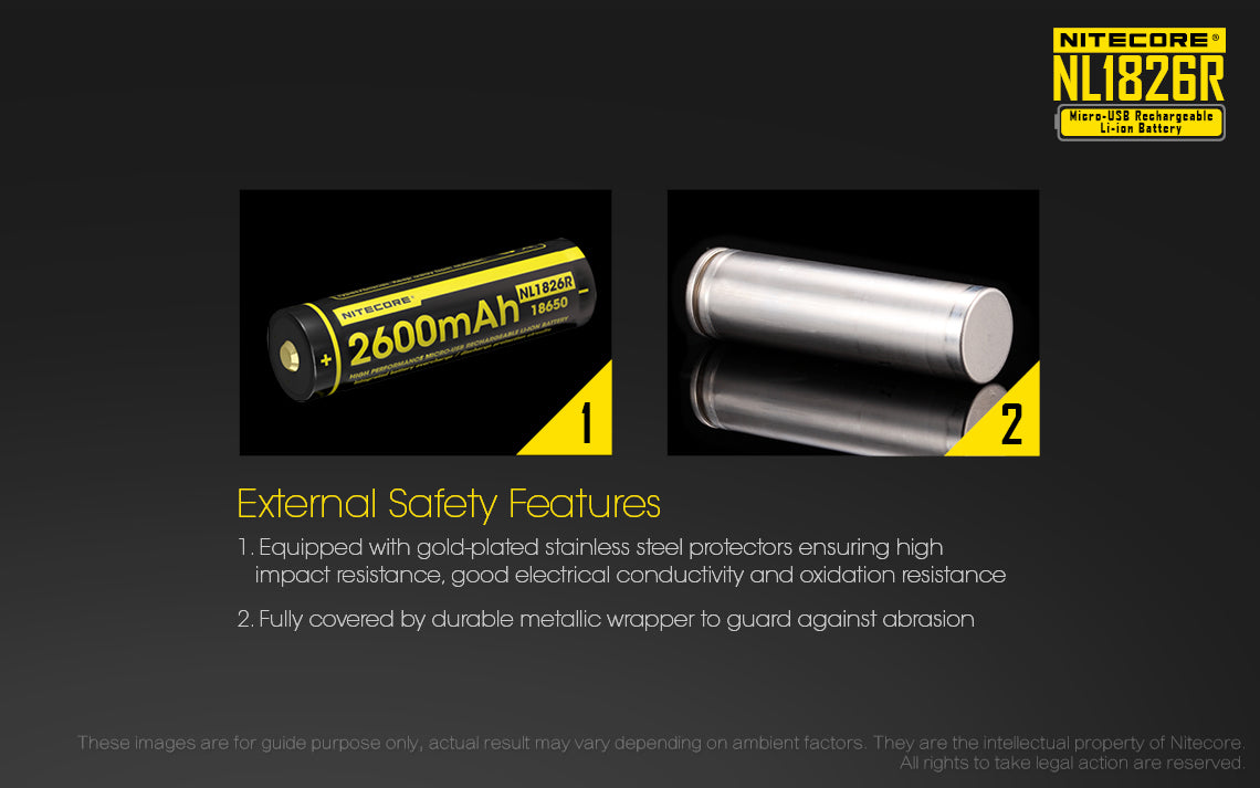 Nitecore Li-Ion Usb Rechargeable Battery 18650 (2600Mah)