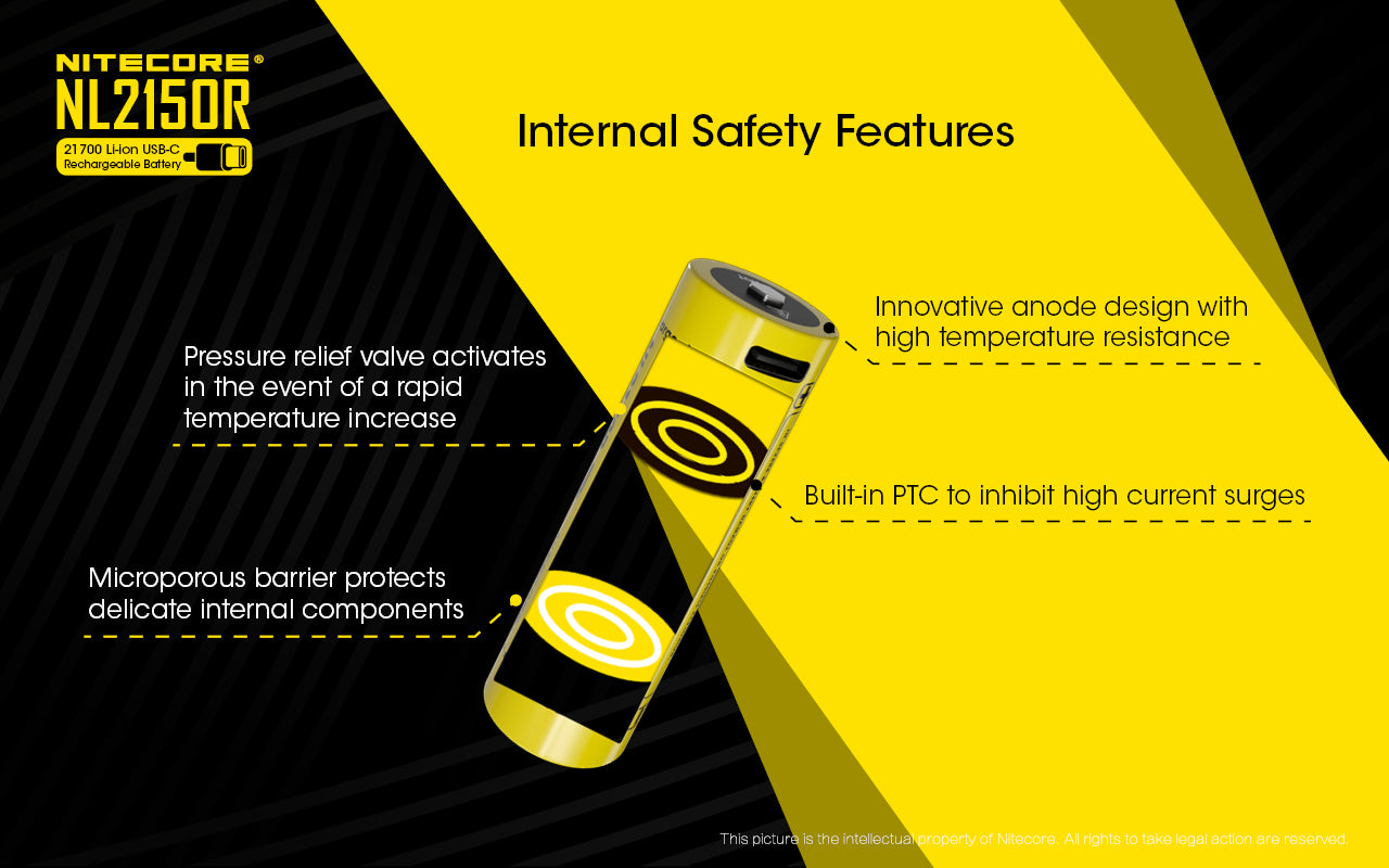 Nitecore Li-Ion 21700 Rechargeable Battery 5000Mah With Usb-C Port