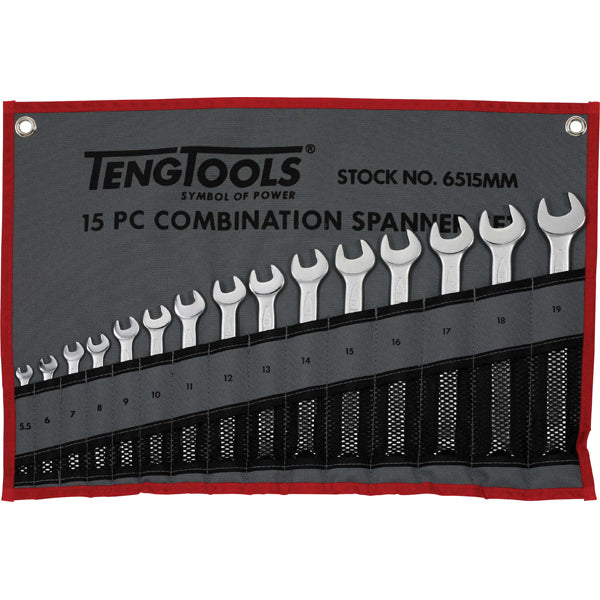 Teng 15Pc Combination Metric Spanner Set W/Wallet 5.5-19Mm