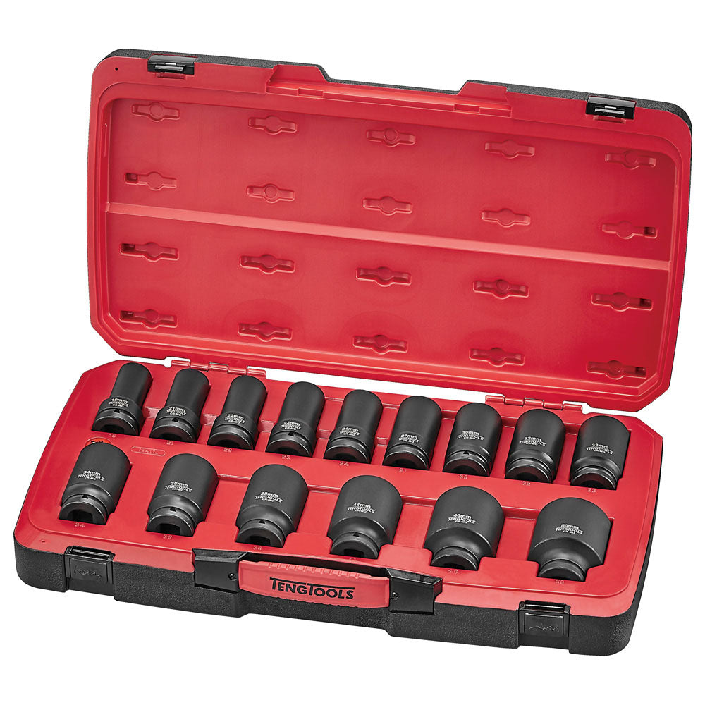 Teng 17Pc 3/4In Dr. Mm Deep Impact Socket Set 6-Pnt