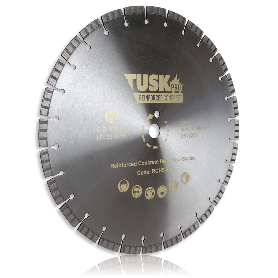 Tusk Reinforced Concrete Hand Saw Blades - Laser Welded 350 X 2.8/2.0 X 12 X 25.4Ph