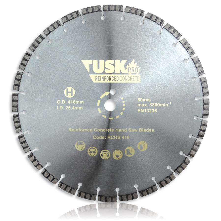Tusk Reinforced Concrete Hand Saw Blades - Laser Welded 350 X 2.8/2.0 X 12 X 25.4Ph