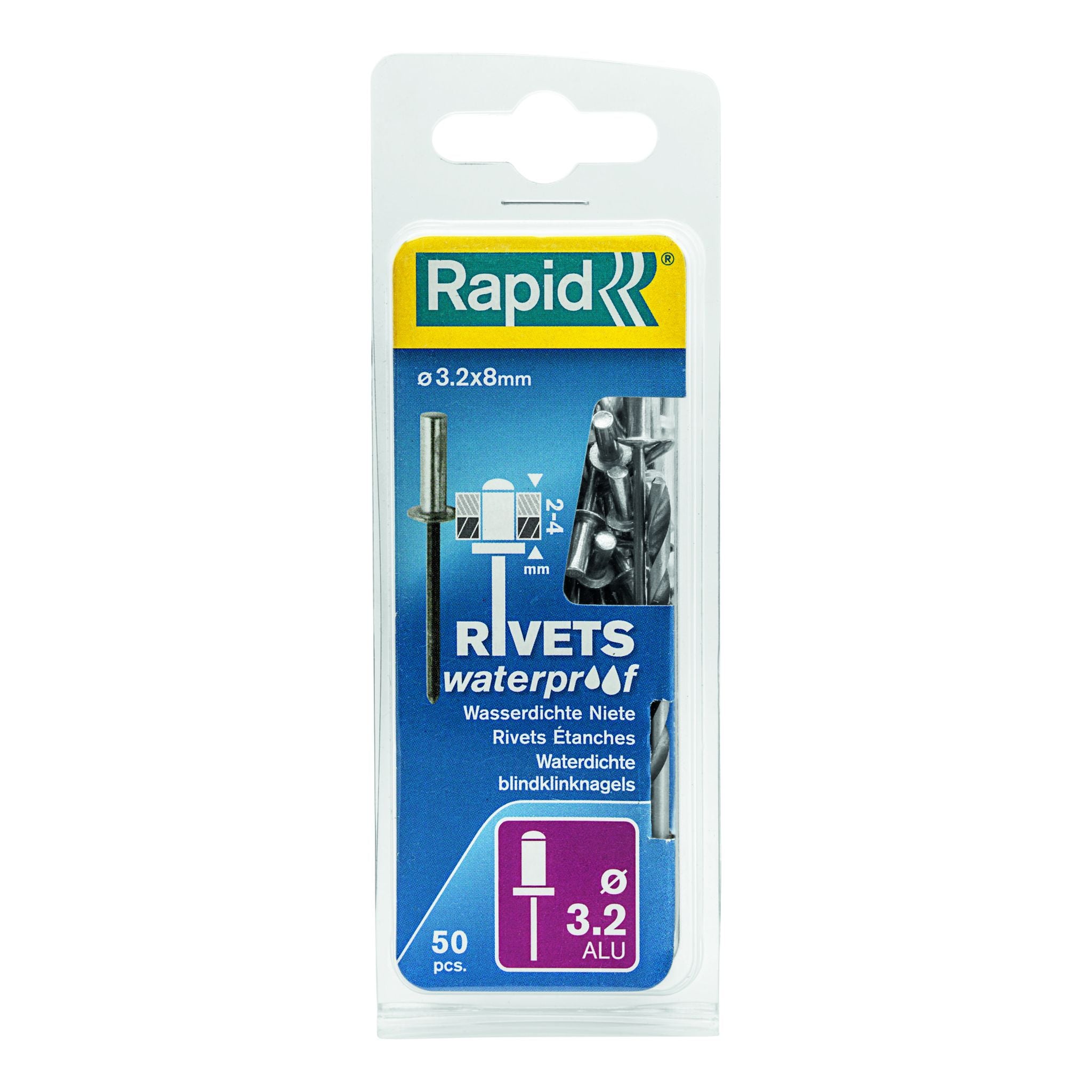 Rapid Rivets 3.2X8Mm Waterproof 50Pc