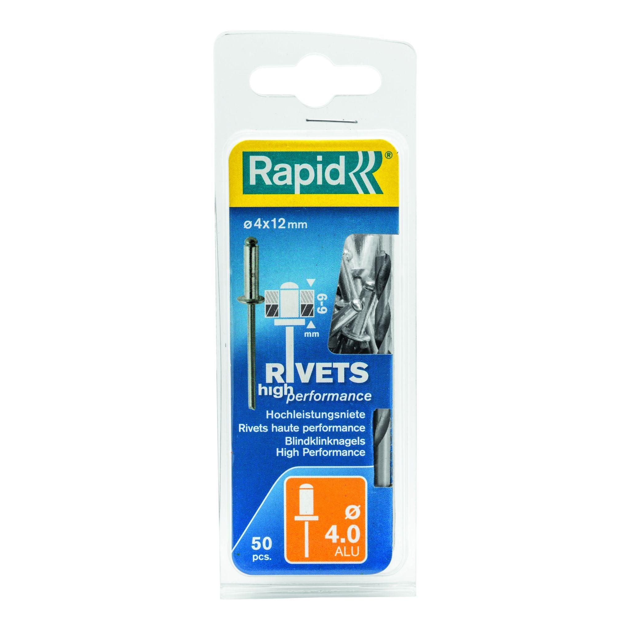 Rapid Rivets 4X12Mm High Performance Aluminium 50Pc