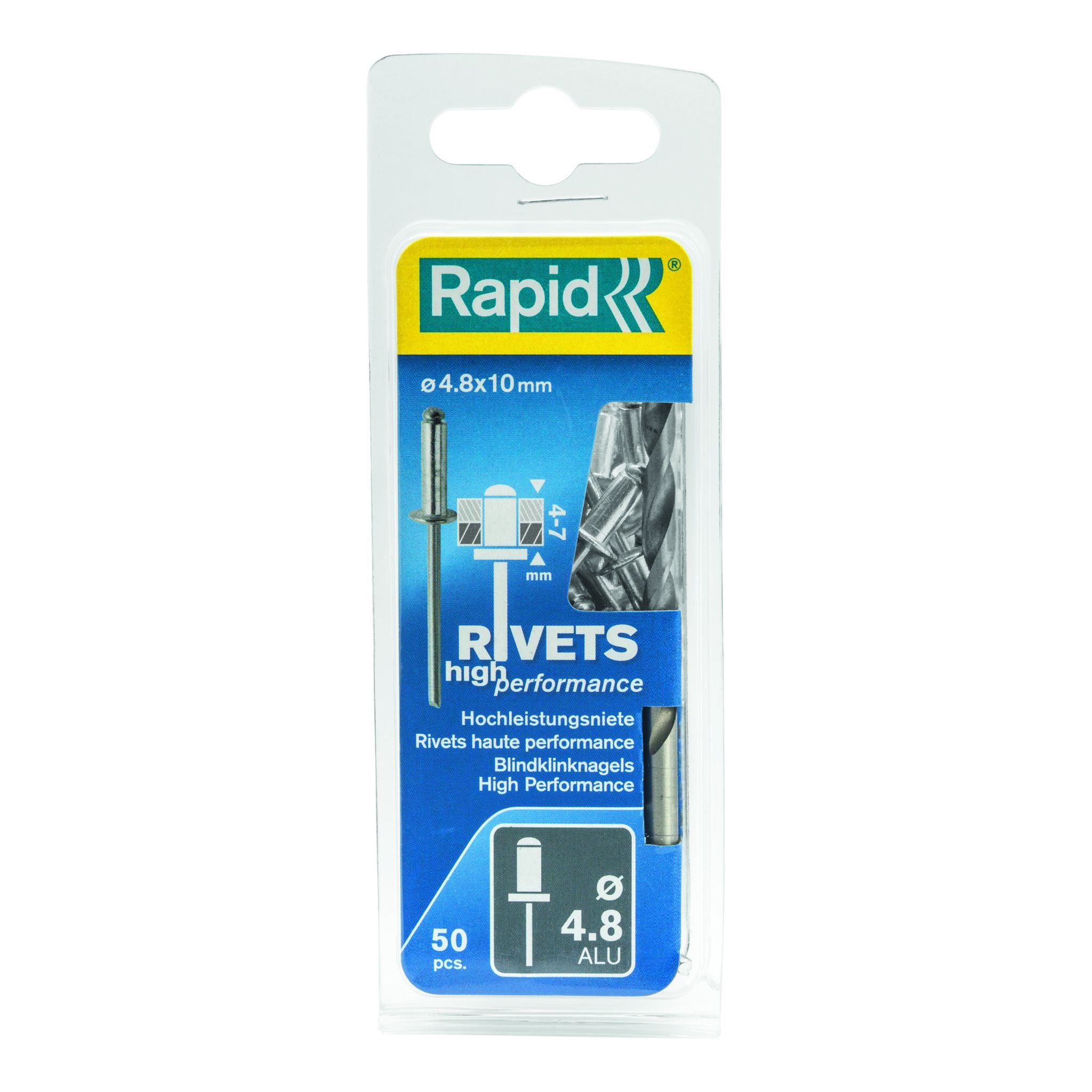 Rapid Rivets 4.8X10Mm High Performance Aluminium 50Pc