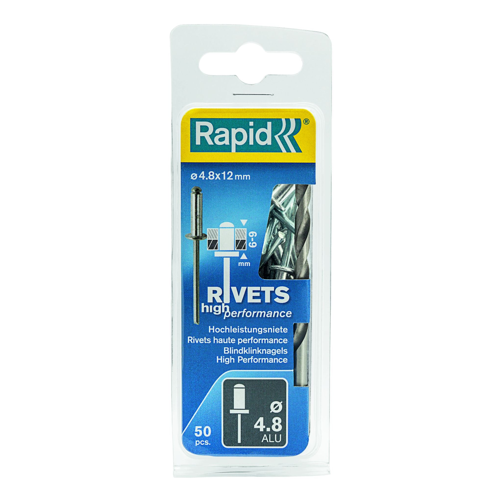 Rapid Rivets 4.8X12Mm High Performance Aluminium 50Pc