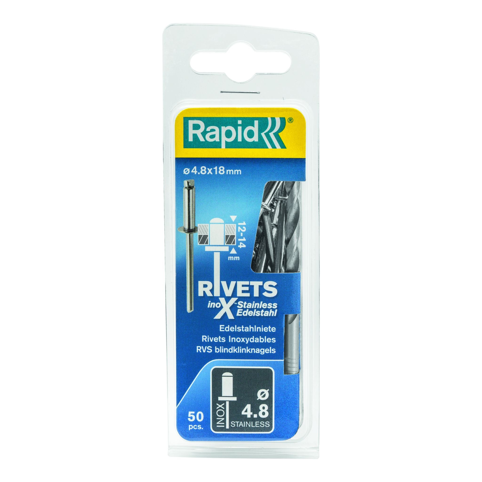 Rapid Rivets 4.8X18Mm Stainless Steel 50Pc