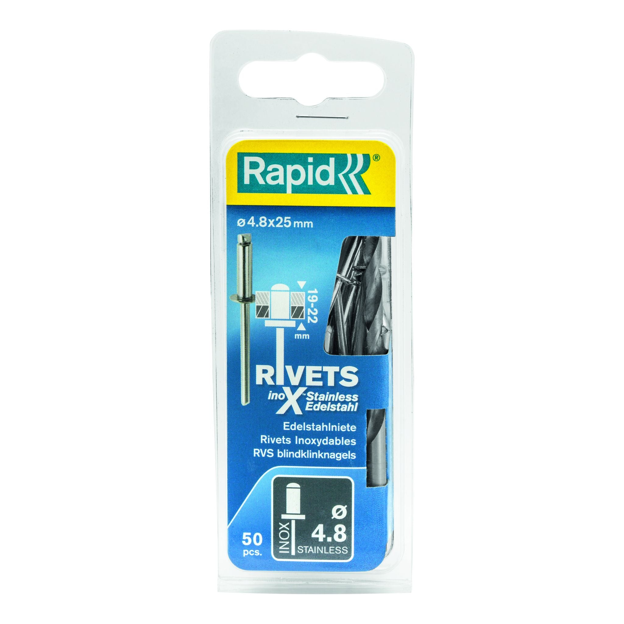 Rapid Rivets 4.8X25Mm Stainless Steel 50Pc