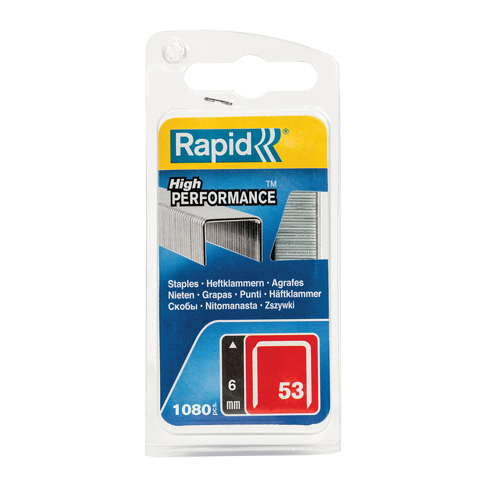 Rapid Staples 53/6 Mini Galv 1080 Clamshell