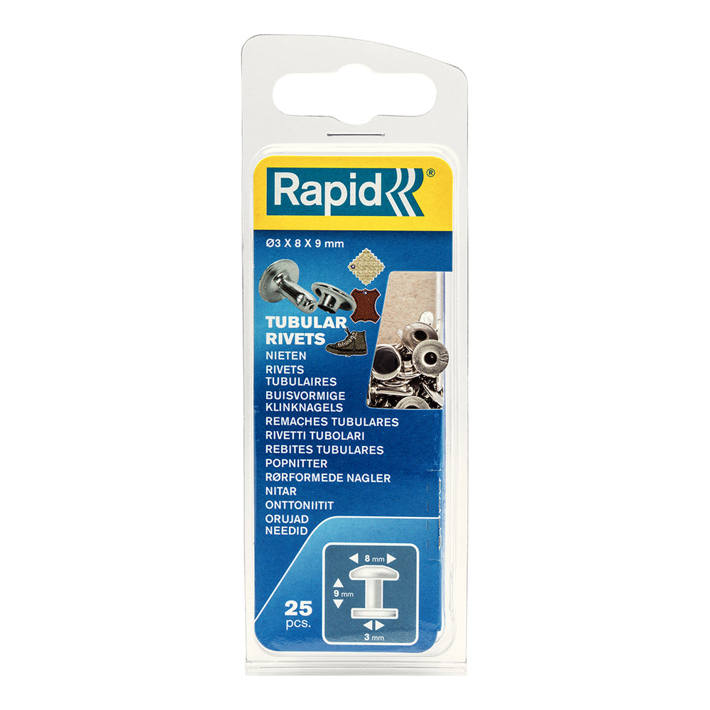 Rapid Tubular Rivets 8X3X9Mm Cap 3X8Mm 5000415