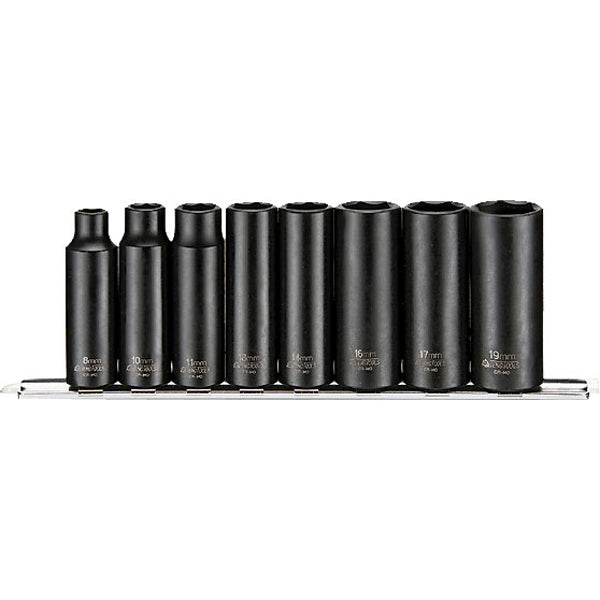 Teng 8pc 3/8in Dr. Deep Impact Skt Set 8-19mm