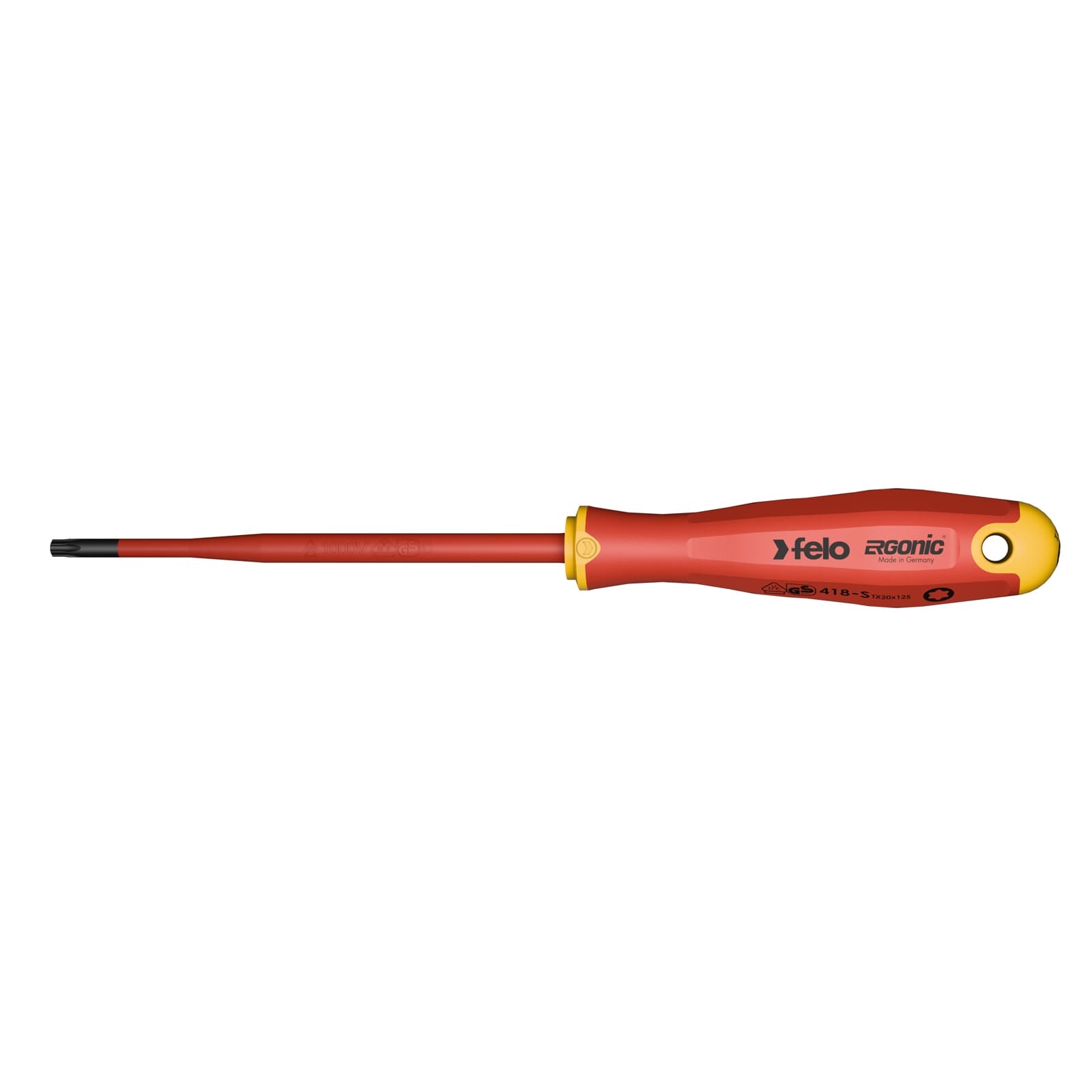 Felo 418 Ergonic E-slim Screwdriver Torx 20 x 125mm Insulated Hardened Tip