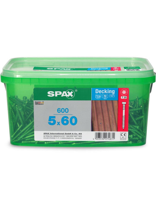 Spax 10g x 60mm 304 Stainless Decking Screws Value Pack (600 Box)