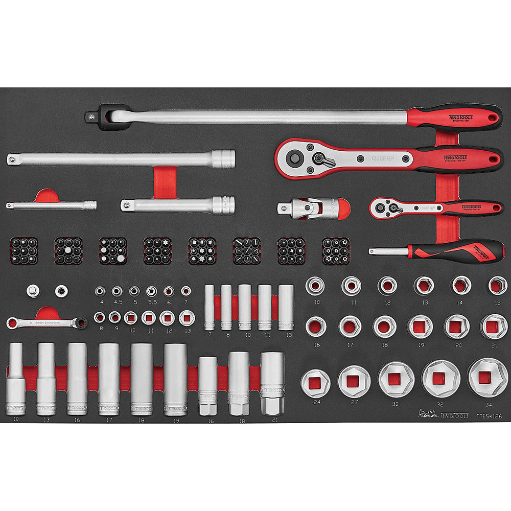 Teng 126Pc Socket Set 1/4 & 1/2In Dr. (Eva)