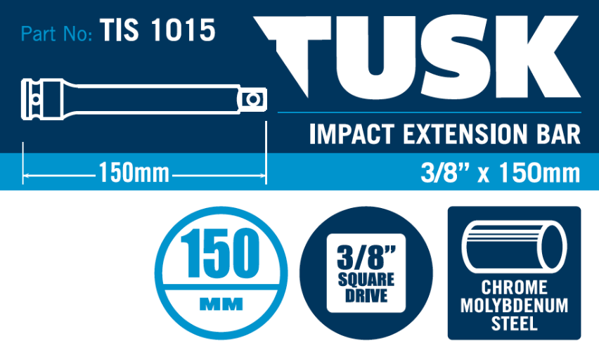 Tusk Impact Extension Bar  - 3/8 Inch X 150Mm