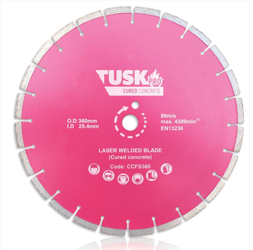 Tusk Cured Concrete Floor Saw Blades - 510 X 3.6/2.8 X 10 X 25.4Ph