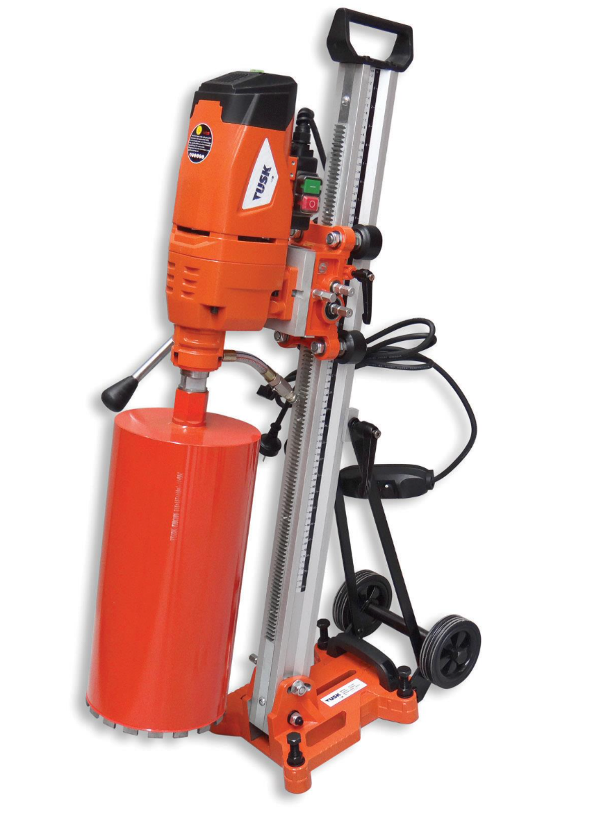 Tusk Diamond Core Drill Machine 250Mm With 400F Stand - 4880W - 1 Gear (100Rpm - 540Rpm) 25Kg