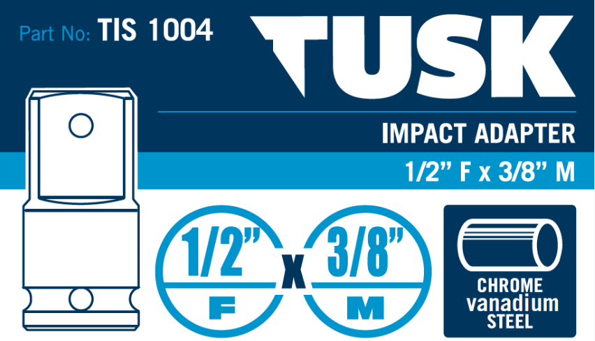 Tusk Impact Adapter  - 1/2 Inch Fx3/8 Inch M