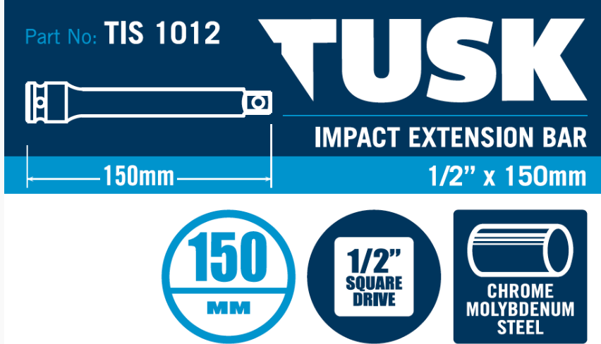 Tusk Impact Extension Bar  - 1/2 Inch X 150Mm