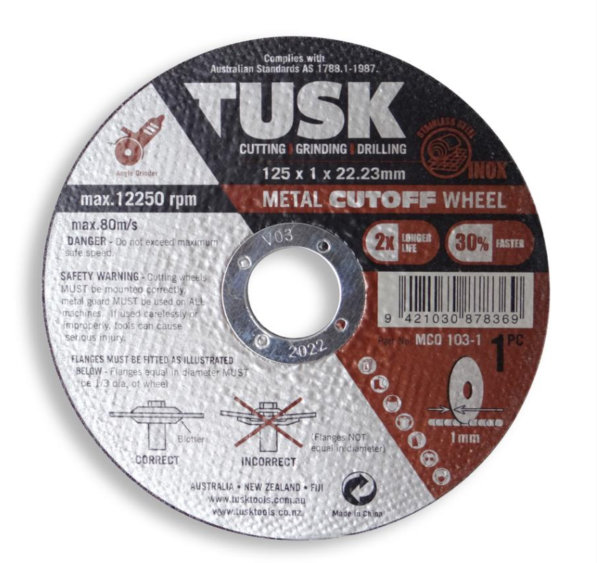 Tusk Metal Cut-Off Wheel 125 X 1 X 22.23 10Pc