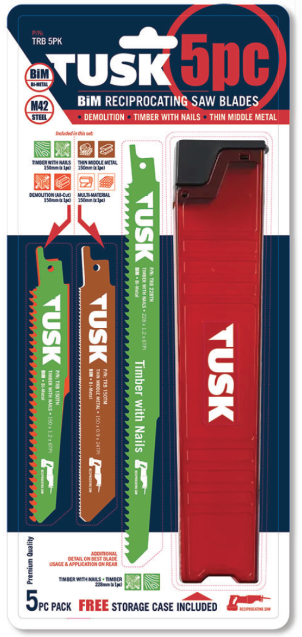 Tusk Bim Reciprocating Saw Blades 5Pc Pack Set